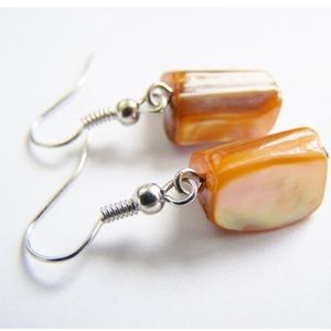 ⭐️5 for $25⭐️”Pumpkin Spice” Mother of Pearl Shell earrings - NEW -gift packaged